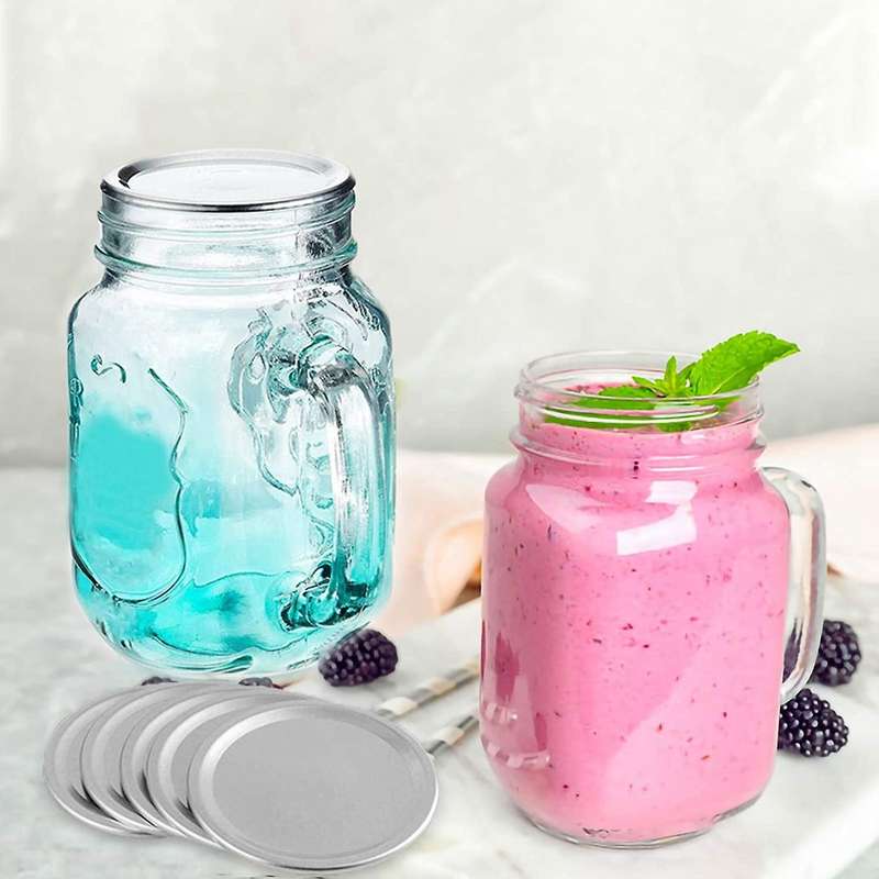50 Pcs Wide Mouth 86mm Mason Jar Lids,reusable Silverwith Seals Rings