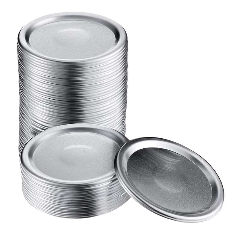 50 Pcs Wide Mouth 86mm Mason Jar Lids,reusable Silverwith Seals Rings