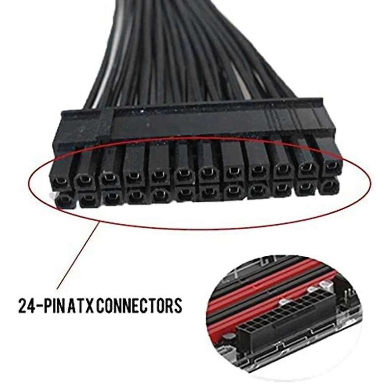 Psu Cable Adapter 24pin Power Cable for Computer Atx Motherboard