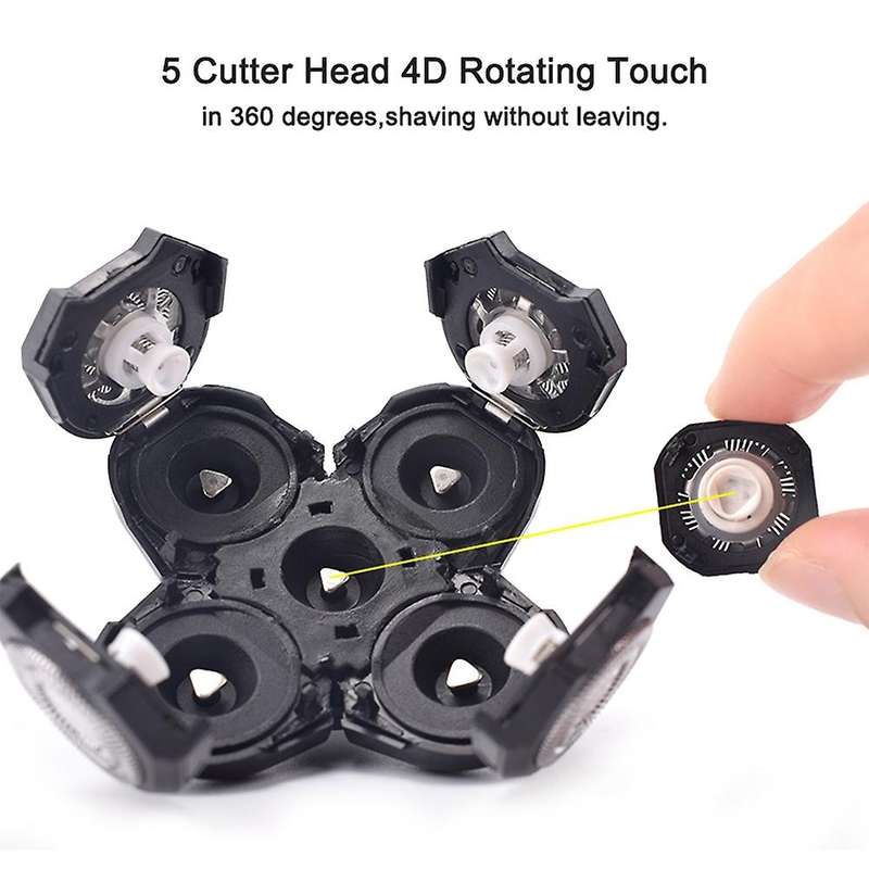 2-piece Shaver Replacement Head Rotating Five-blade Head