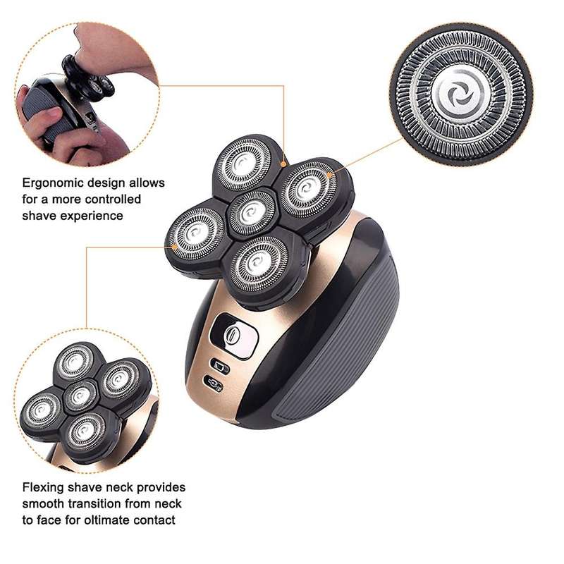 2-piece Shaver Replacement Head Rotating Five-blade Head