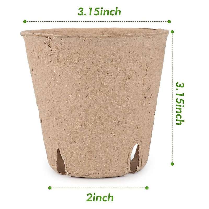 Peat Pots, 60 Pcs 3.15 Inch Seed Starting Pots with Drainage Holes