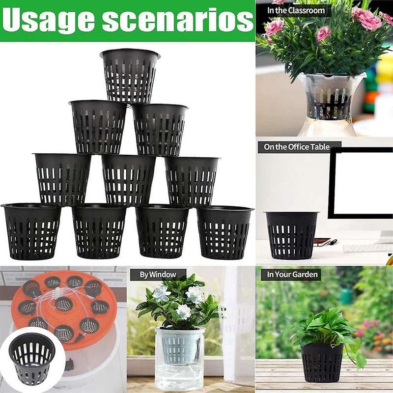 50pcs Plant Grow Pots Hydroponic Colonization Mesh Plastic Basket
