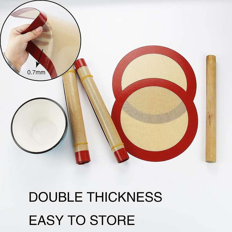 Silicone Baking Mats Set Of 4, 2 Half Sheets+2 Round,for Baking