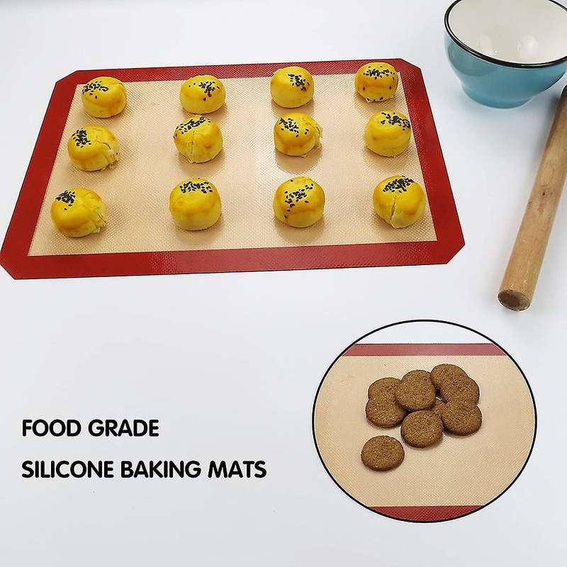 Silicone Baking Mats Set Of 4, 2 Half Sheets+2 Round,for Baking