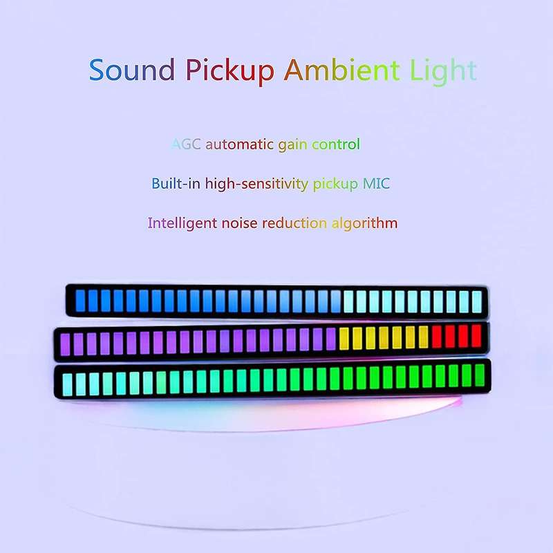 Rgb Sound Control Pickup Rhythm Light, with 40 Bit Indicator Silver