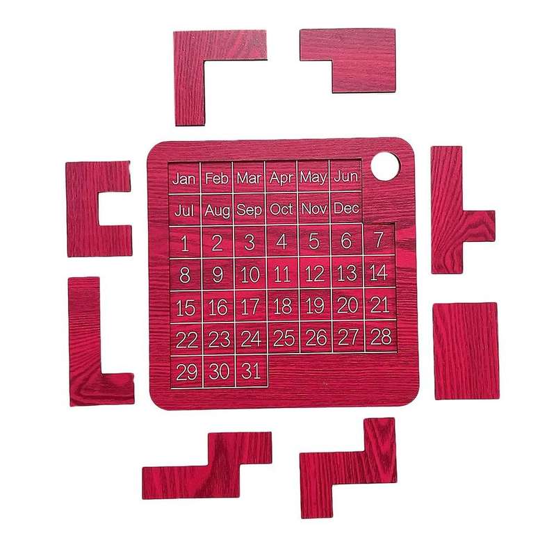 Calendar Wooden Calendar Office Play A Different Puzzle Games,red