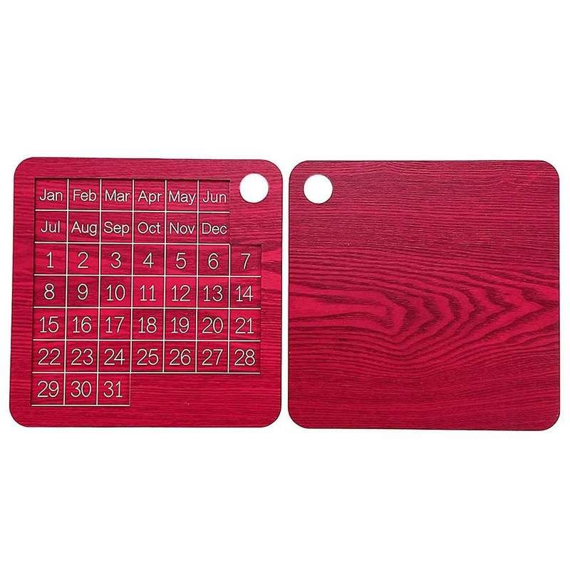 Calendar Wooden Calendar Office Play A Different Puzzle Games,red