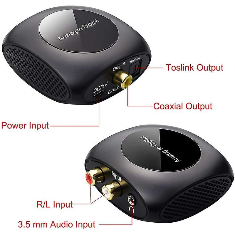 Analog to Digital Audio Converter, Dac Amplifier Rca/coaxial Adapter