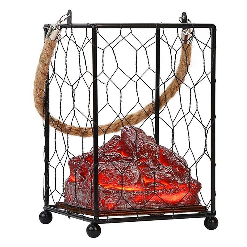 Portable Fireplace Lantern Simulation Charcoal Fire Lamp Light Led S