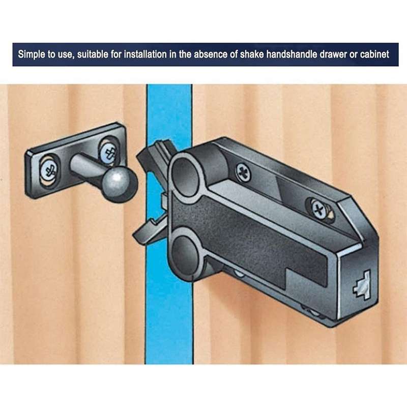 6-pack Push to Open Lock Drawer Cabinet Catch Press Cupboard Bedroom
