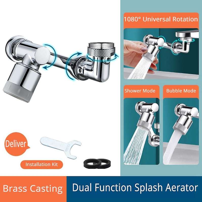 1080 Degree Rotation Splash Filter Extend Adapter Faucets,dual-mode