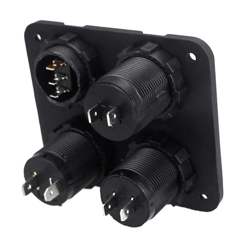 Dc 12v-24v Car Boat Socket Dual Usb Charger Voltmeter Switch Panel