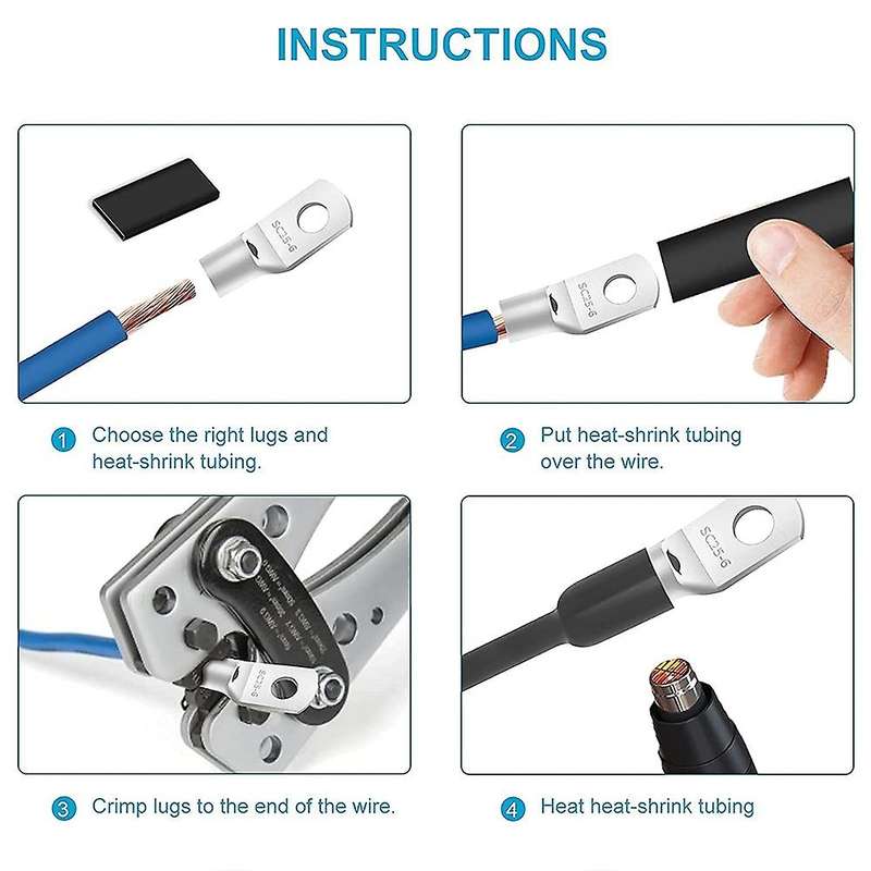 132pcs Battery Terminal Connectors,4 6 8 10 Gauge Wire Connectors