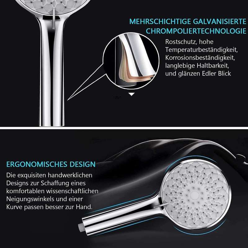 Shower Head Water-saving Rain Shower Pressure Increasing -6 Jet Types