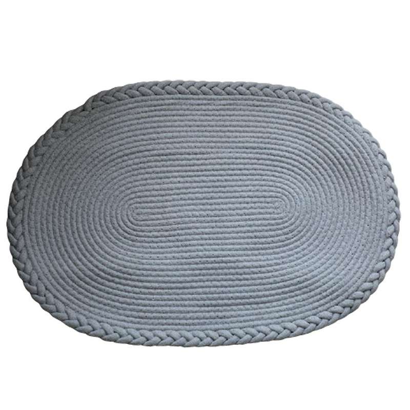 Simple Japanese Style Jute Floor Mat Bathroom Water Absorbent Mat(c)