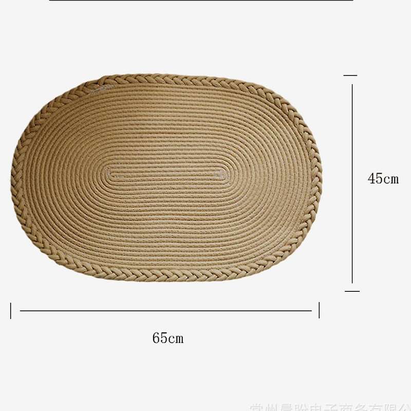Simple Japanese Style Jute Floor Mat Bathroom Water Absorbent Mat(c)