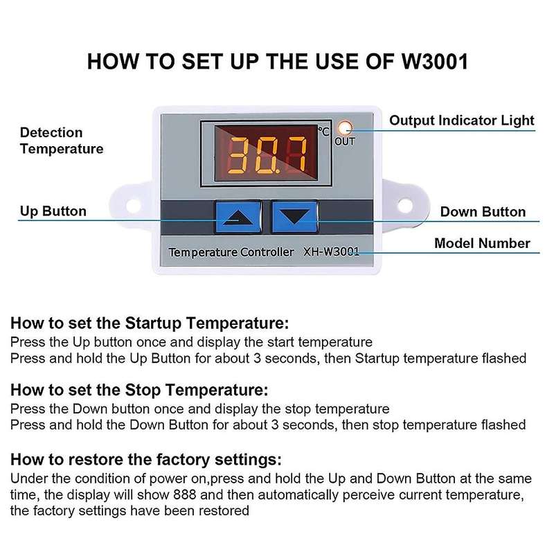 4pc Xh-w3001 Digital Temperature Controller Module Thermostat Switch