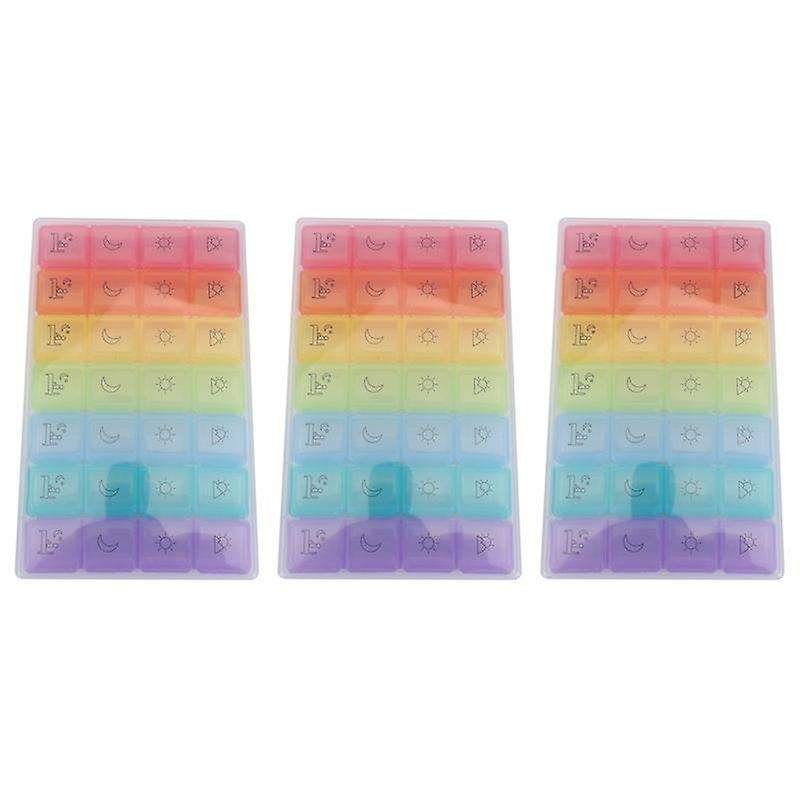 3x Weekly Pill Organizer, Extra Large Pill Box(7-day / 4-times-a-day)