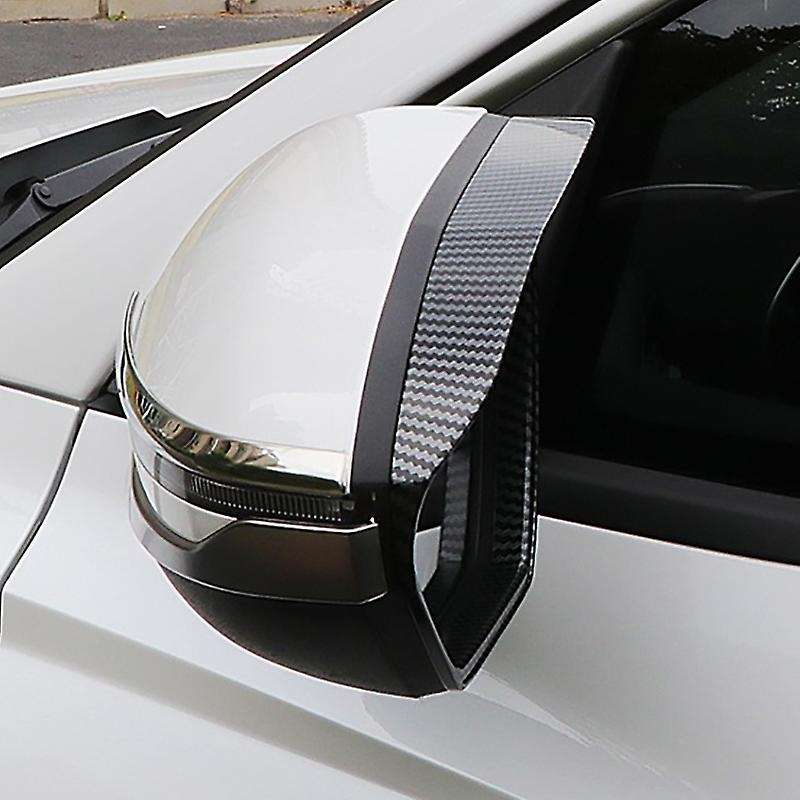 Car Side Rearview Mirror Rain Eyebrow Cover Trim Shade, Carbon Fiber
