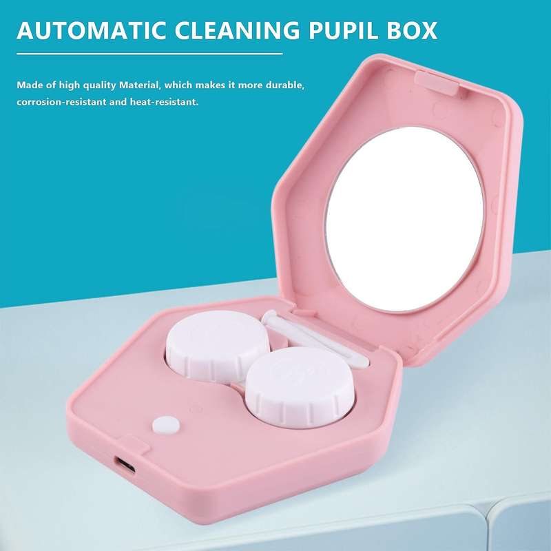 Mini Ultrasonic Cleaner Glasses Contact Lens Cleaning Machine Pink