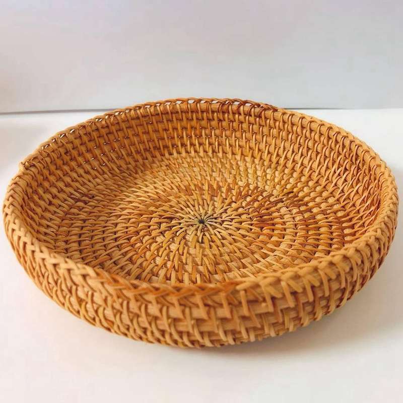 Woven Storage Basket Rattan Breadfruit Case Holder(s,24x15x9cm)
