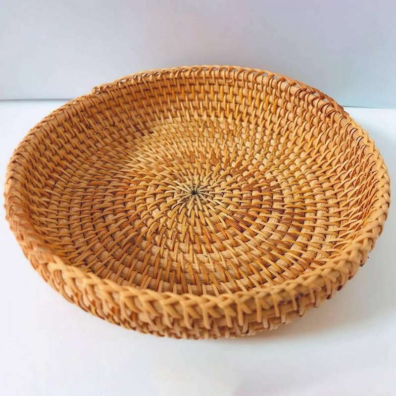 Woven Storage Basket Rattan Breadfruit Case Holder(s,24x15x9cm)