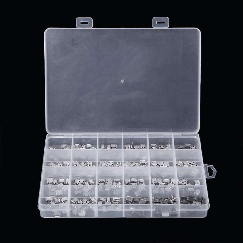 240pcs - 24 Models Micro-usb Box Mini Mobile Phone Charging Connector