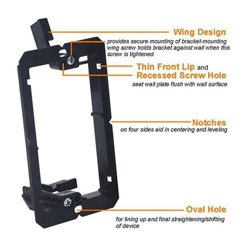 12 Pcs Single Gang (1-gang) Low Voltage Mounting Bracket - Black