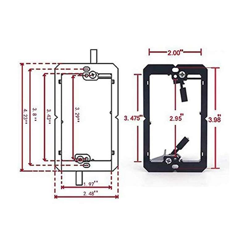12 Pcs Single Gang (1-gang) Low Voltage Mounting Bracket - Black