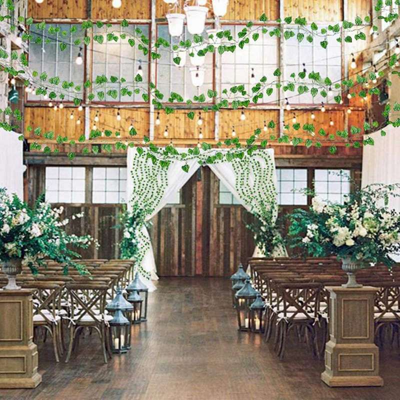 12pcs Artificial Ivy Garland for Wedding Backdrop Wall Jungle Party