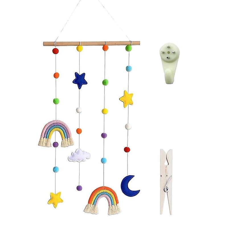 Colorful Ball Wall Hanging Photo Organizer with 25 Wood Clips