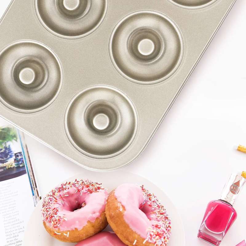 Madeleine Pan,non-stick Donut Pan, 2 Pieces Carbon Steel Donut Mold