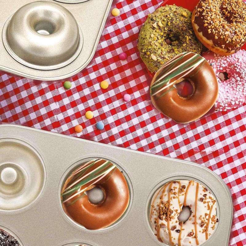 Madeleine Pan,non-stick Donut Pan, 2 Pieces Carbon Steel Donut Mold