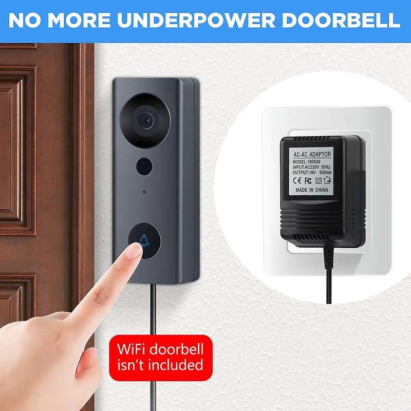 18v Ac Adapter Transformer Charger for Wifi Video Doorbell Us Plug