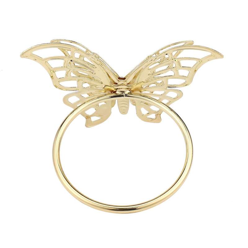 12pcs Gold Butterfly Napkin Ring Napkin Buckle Hotel Table Decoration