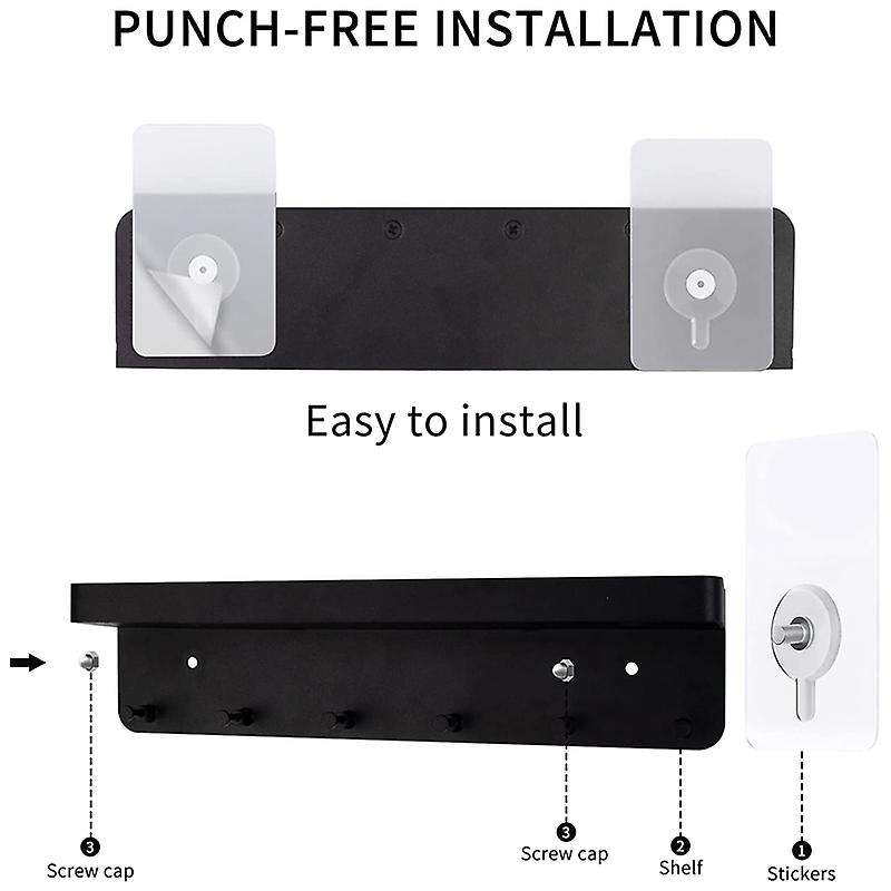 Key Holder for Wall Decorative,stainless Steel Key Rack with 6 Hooks