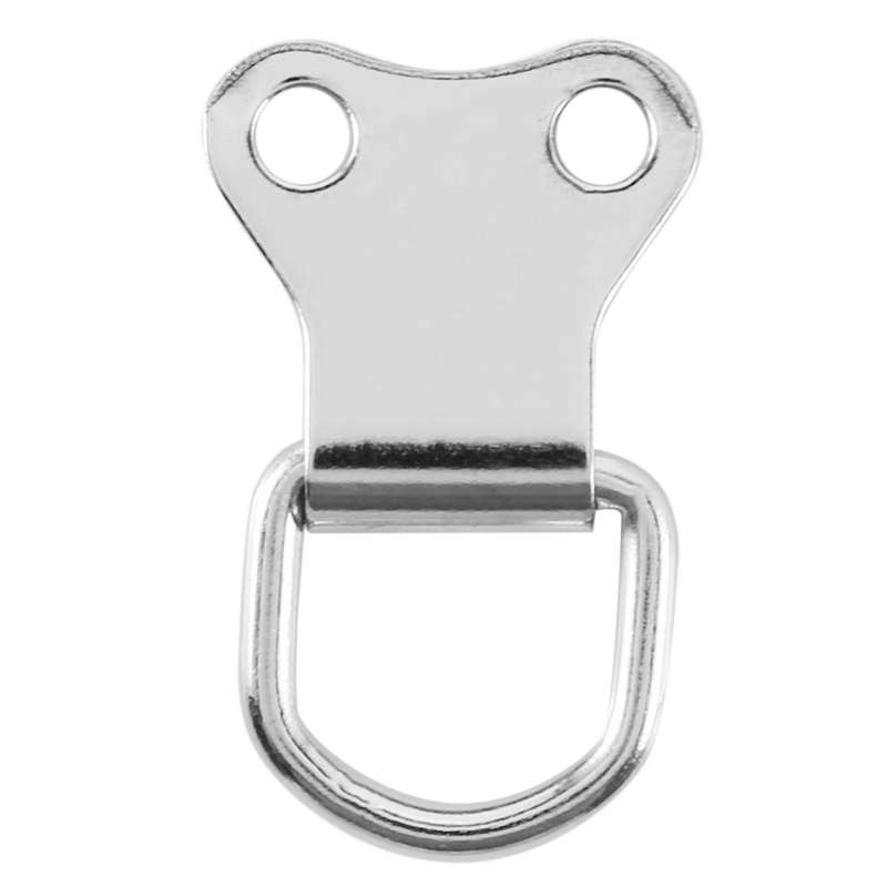 25 Pcs D-ring Hanging Hooks Double Hole Hangers with Screws Silver