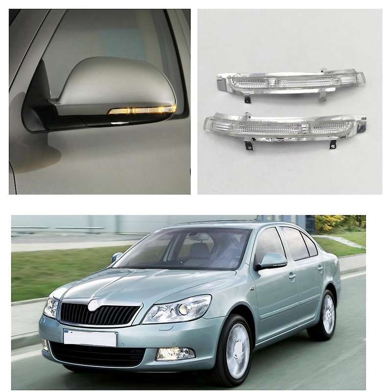 Left and Right Rearview Mirror Light for Skoda Octavia 09-13 Superb