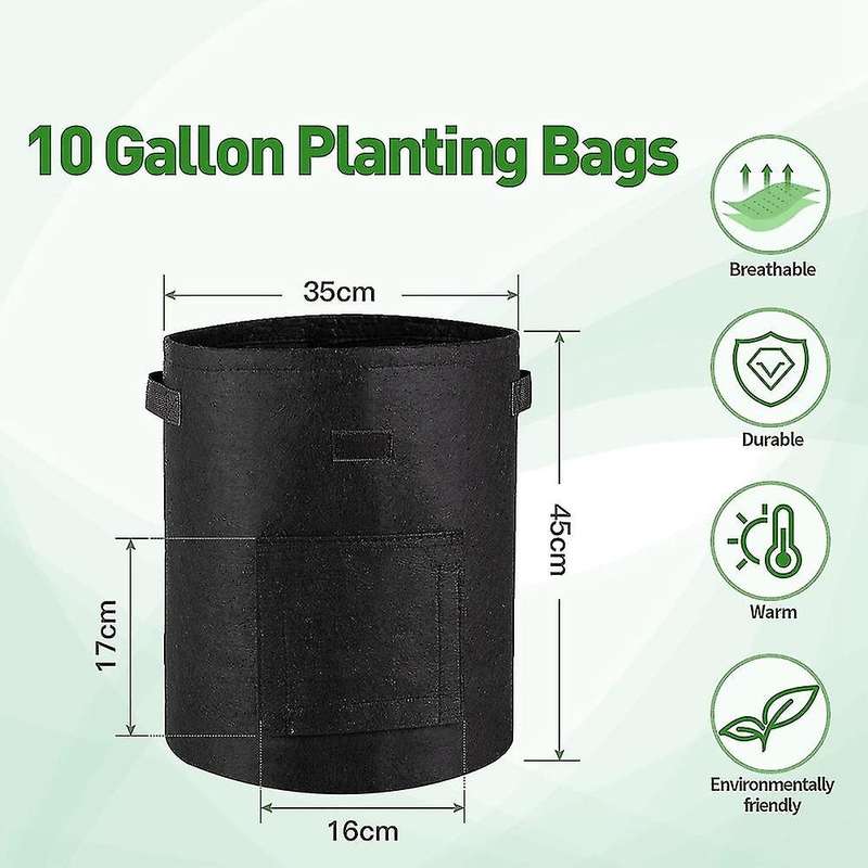 3packs 10 Gallon Plant Grow Bags with Breathable and Two Handles