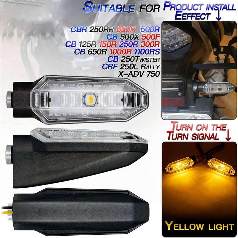 4x Motorcycle Led Turn Lights Indicator for Honda Cb125/cbr650r/cbf