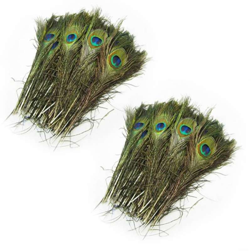 Pack Of 25pc Natural Peacock Feathers 10-12 Inch