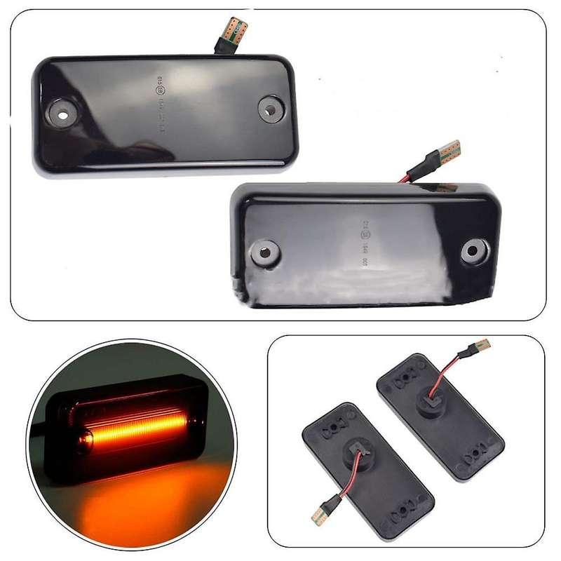 2pcs Clear Dynamic Flowing Led Side Marker Light Turn Signal
