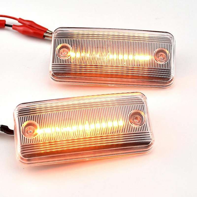 2pcs Clear Dynamic Flowing Led Side Marker Light Turn Signal