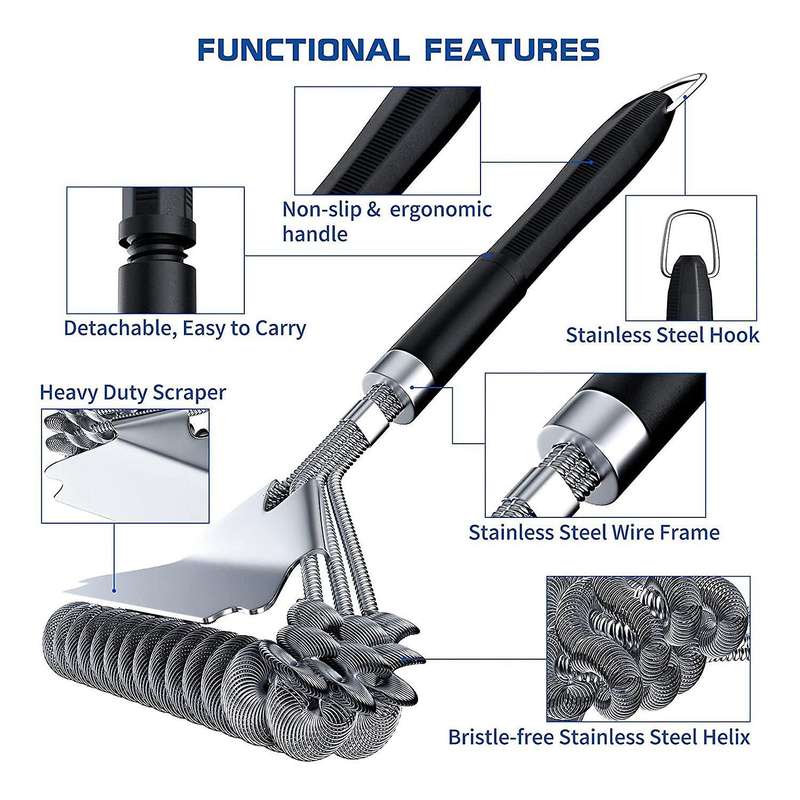 Grill Brush and Scraper Bristle Free, Bbq Accessories Grill Brush