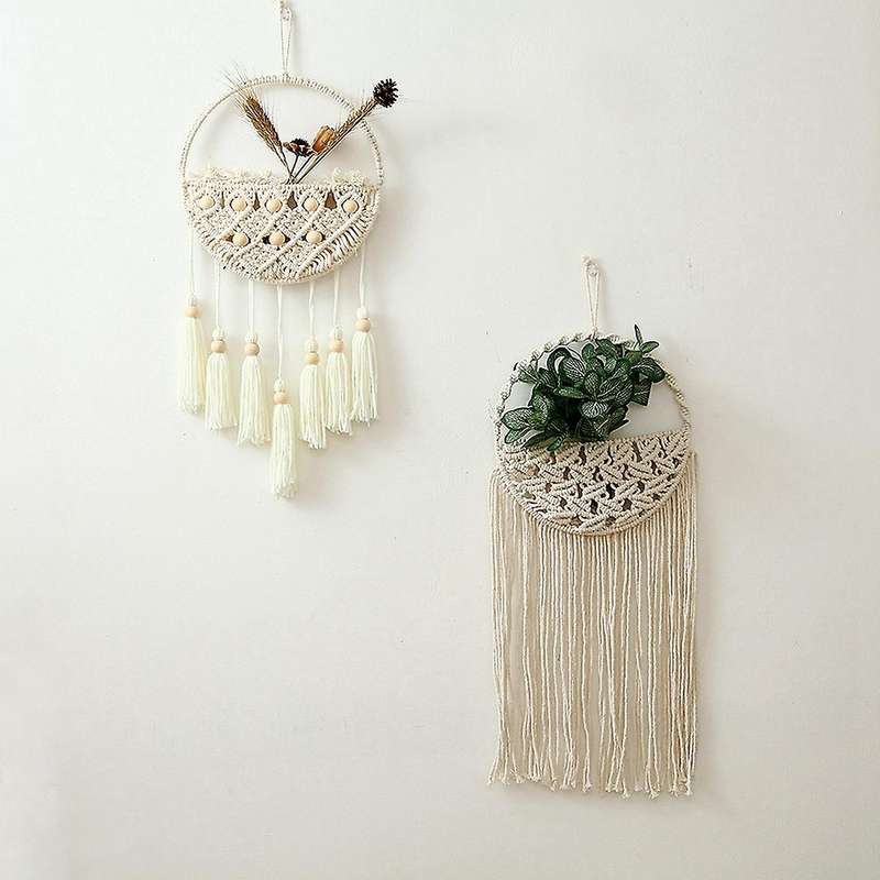Cotton Macrame Basket Hanging,macrame Hammock Bag, Boho for Kitchen