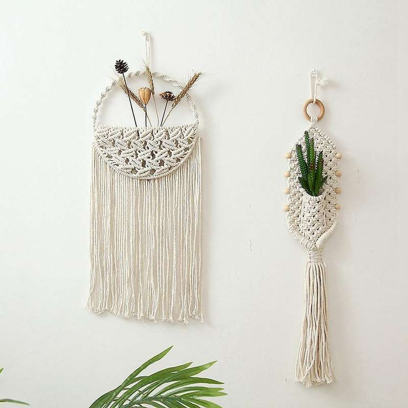 Cotton Macrame Basket Hanging,macrame Hammock Bag, Boho for Kitchen