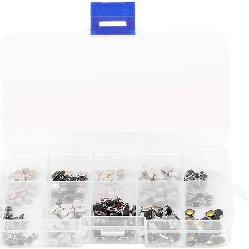 250pcs Tactile Push Button Switch Miniature Tactile Assortment Kit