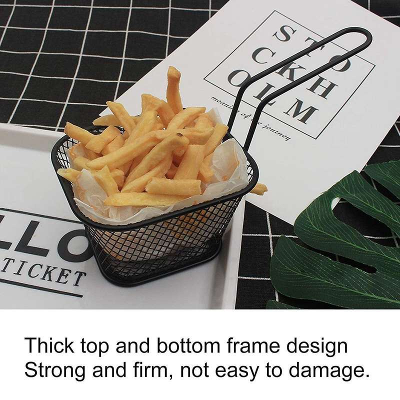 4pcs/set Frying Basket Stainless Steel Square Fried Food Filter Net