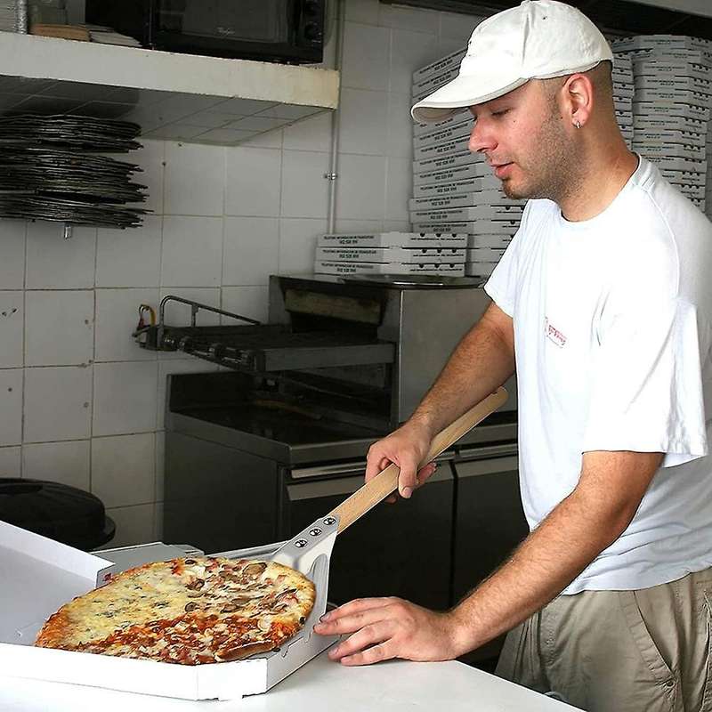 Aluminum Pizza Peel and Detachable Wooden Handle Pizza Paddle A